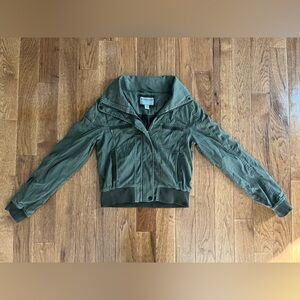 Anthropologie Marrakech Olive Green Bomber Jacket Size XS